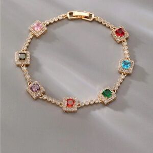 Elegant Multi-Color Gemstone Bracelet